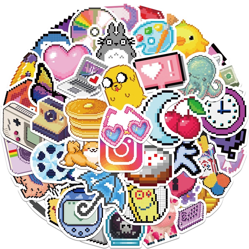 

Stiker PIXEL ART chubi Sticker WaterProof Isi 24 pcs
