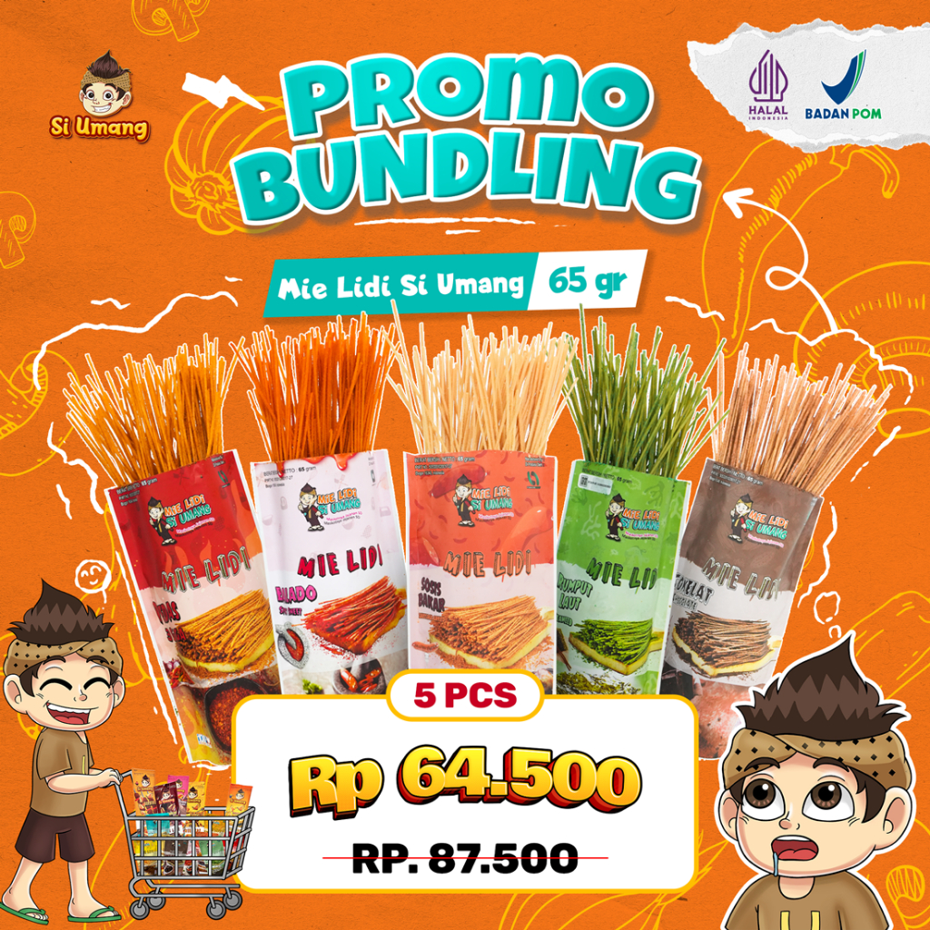 

Si Umang Cemilan Mie Lidi 65G Paket Legend - Bundling 5 Pcs (TIDAK BISA REQUEST VARIAN RASA)