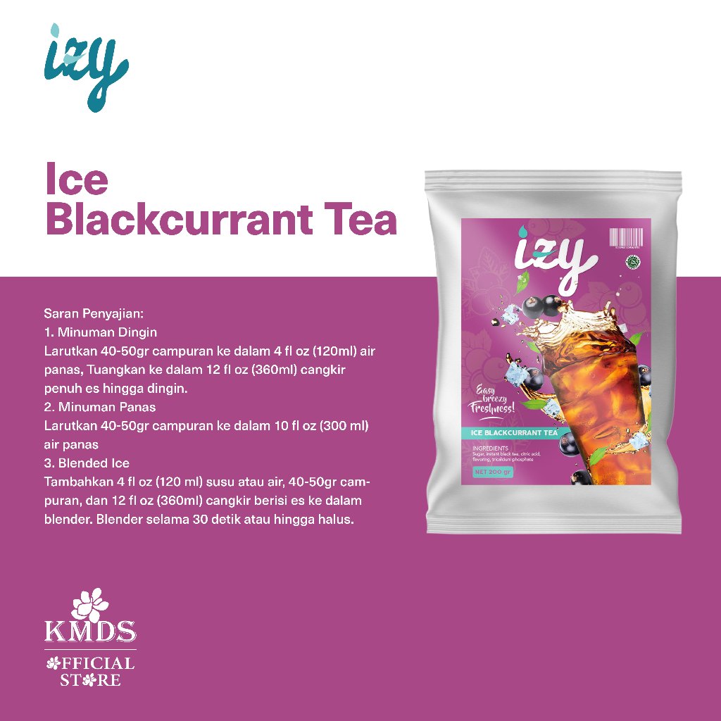 

IZY BLACKCURRANT ICED TEA POWDER 1KG 1000GR