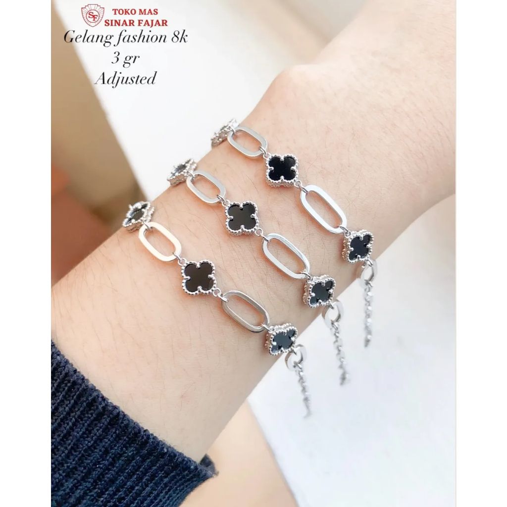 Gelang tangan emas rantai bunga kadar 8k/375% berat 3 gr bisa diadjust