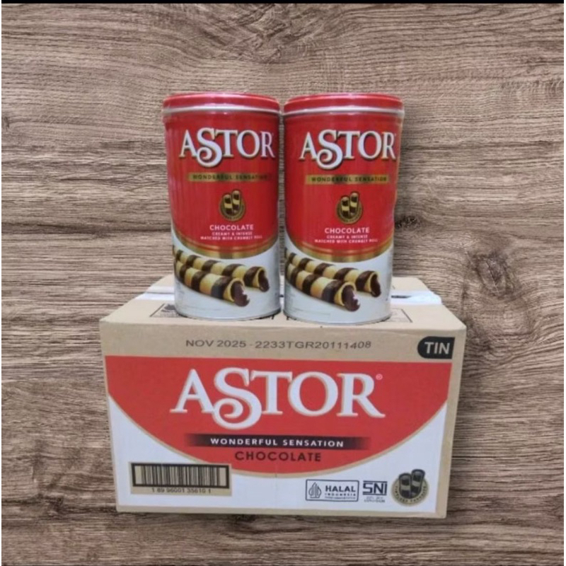 

BELI 1 GRATIS 1 ASTOR WAFER ROLL 330gr// STICK WAFER KEMASAN KALENG SNACK LEBARAN