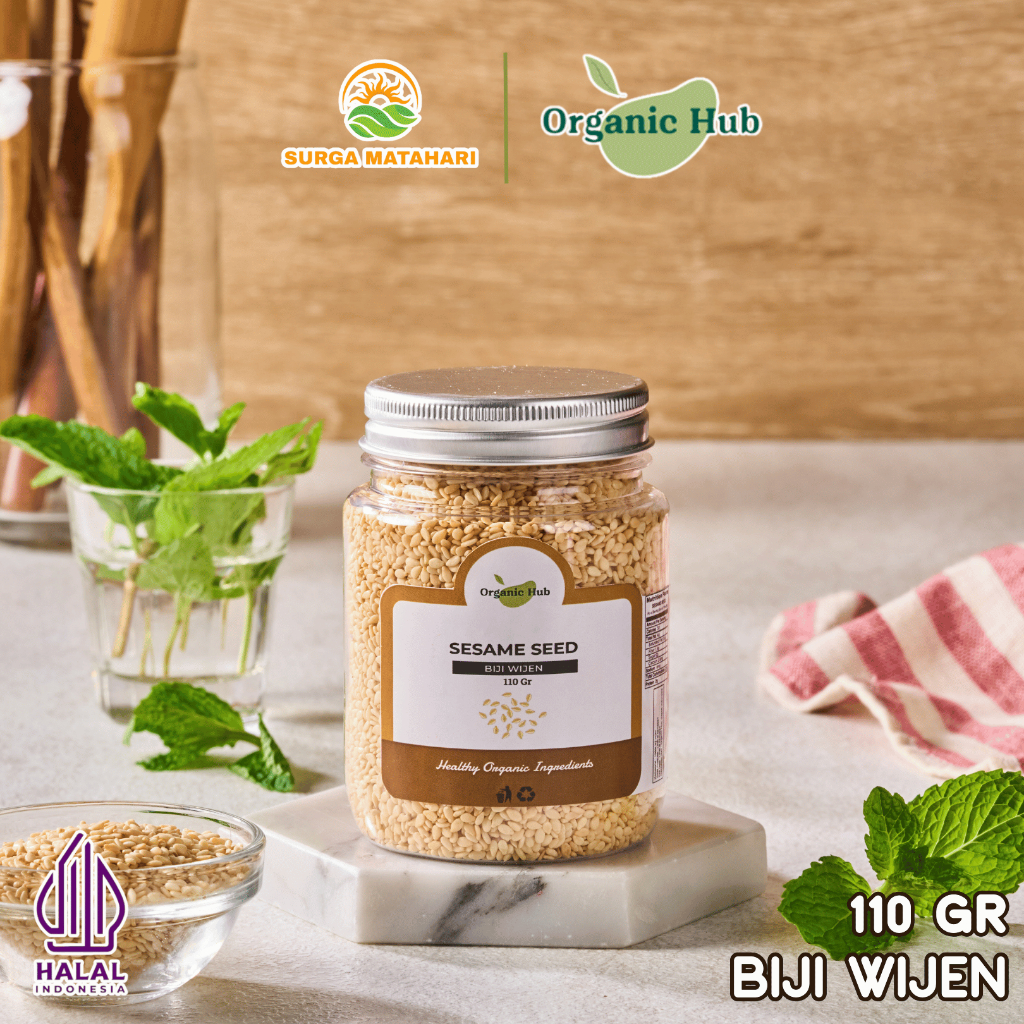 

Organic Hub Biji Wijen Putih Sangrai Rempah Bumbu Dapur Nusantara Makanan Premium Quality 110 gr