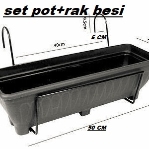 GANTUNGAN POT KOTAK PANJANG TEMPEL PAGAR/RAK BALKON BESI/RAK PAGAR/STANDING POT BESI/RAK POT TANAMAN