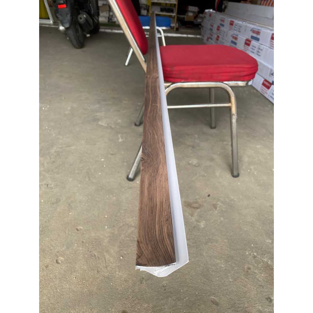 RB List Profil PVC List Pinggir Lengkung PVC List Minimalist PVC motif kayu laminated doff