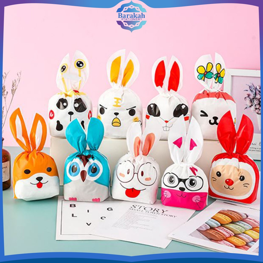 

Plastik Bingkisan Ultah Anak Karakter Kelinci Lucu / Kantong Souvenir Snack Rabbit Plastic Bag / Plastik Goodie Bag Kecil Barakah Stationery C1181