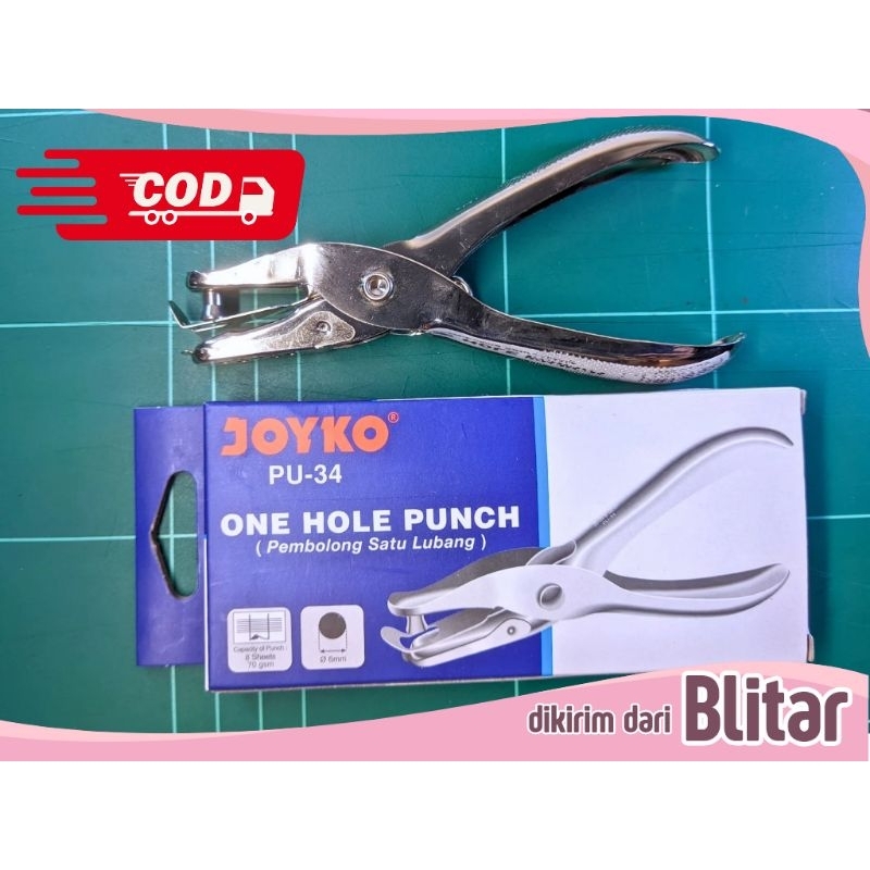 

ONE HOLE PUNCH JOYKO PU-34 - ALAT PEMBOLONG KERTAS MANUAL, SNACK SATU LUBANG TANG PELUBANG KERTAS SATU LUBANG, GEGEP PEMBOLONG KERTAS KAPASITAS 8 LEMBAR