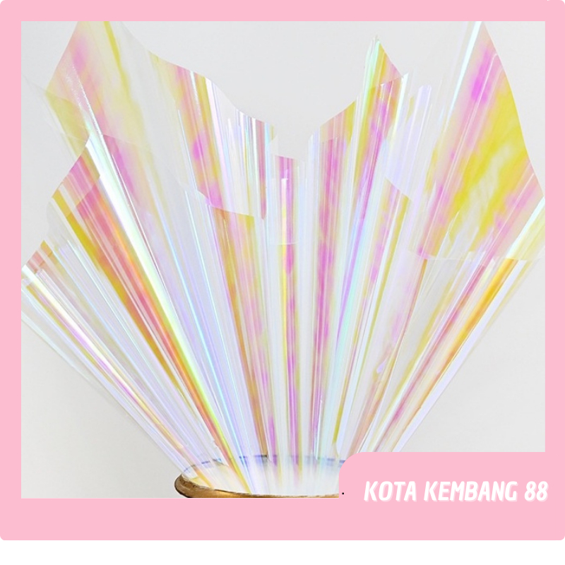 

20 LEMBAR Flower Wrapping Paper kertas buket Hologram Bouquet Bunga Cellophane Transparant KB019