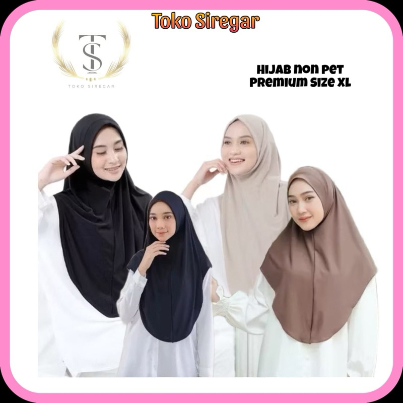 TS || Jilbab Non Pet Instan Premium Ukuran XL