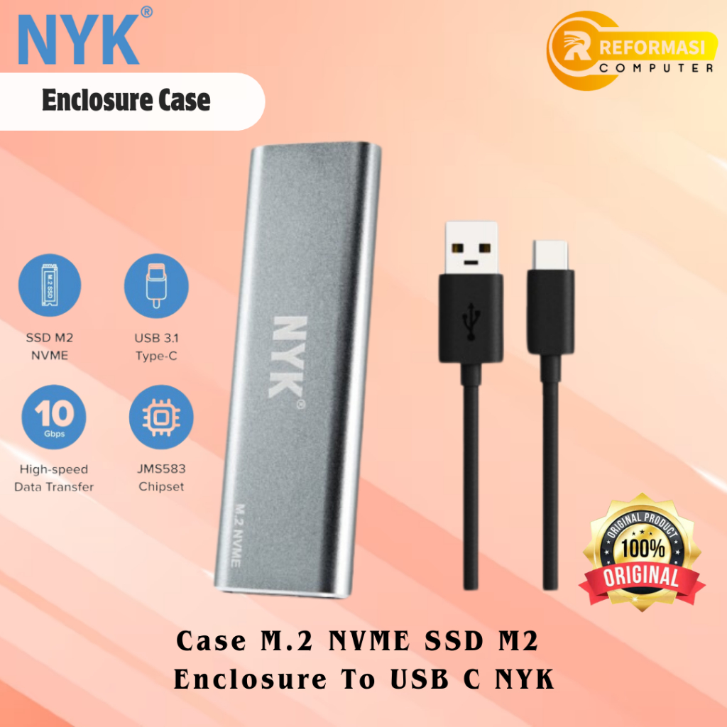 NYK Enclosure Case M.2 NVME SSD M2 Enclosure To USB C NYK