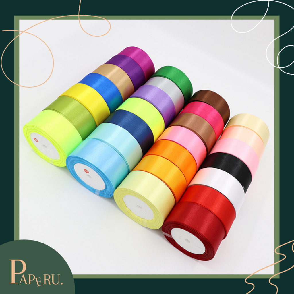 

[PAPERU] Silk Ribbon 4 cm 1,5 Inch Pita Satin Per Roll Pita Kado Pita Souvenir Hampers Pita Premium