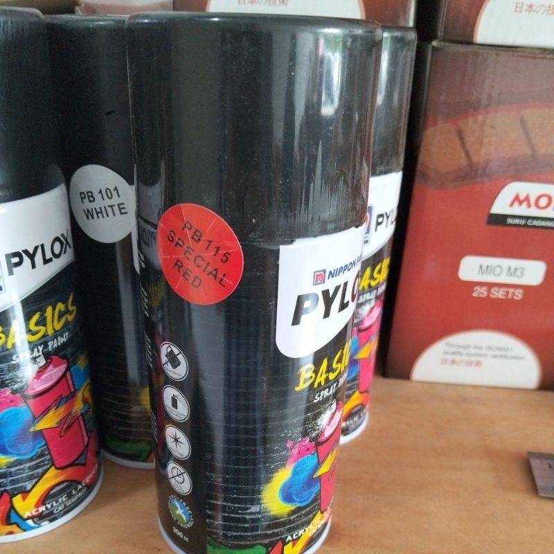 CAT SEMPROT -SPRAY PAINT -PYLOX WARNA-CAT PYLOX NIPPON (PB115 SPECIAL RED) MERAH NIPPON BASIC