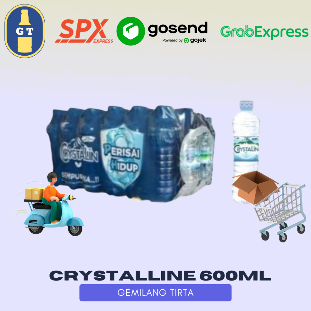 

CRYSTALLINE 600 ml ISI 24 - CRYSTALIN BOTOL TANGGUNG PERKRAT ISI 24 600ml - air mineral MURAHHH