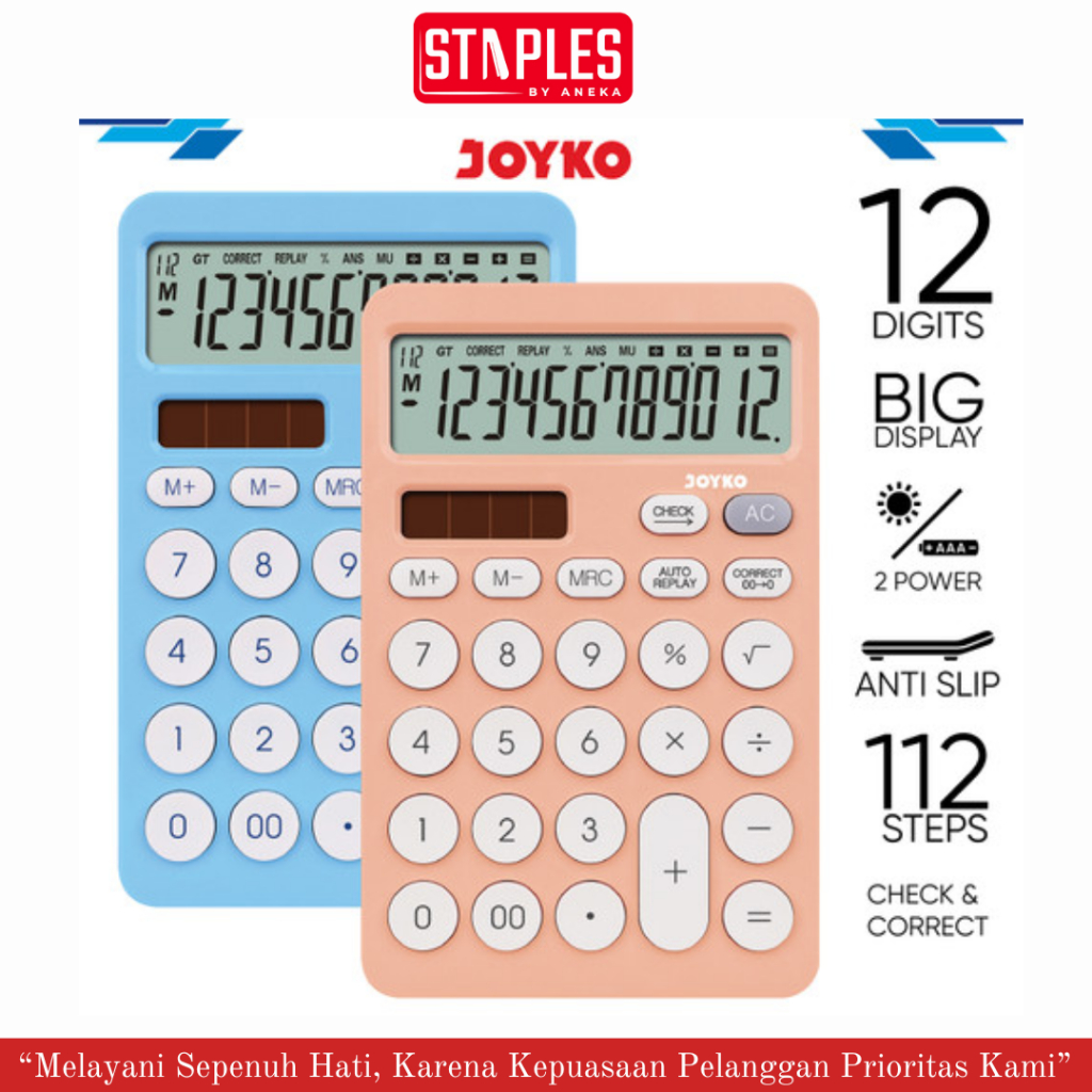 

Calculator / Kalkulator Joyko CC-64CO 12 Digits Check & Correct