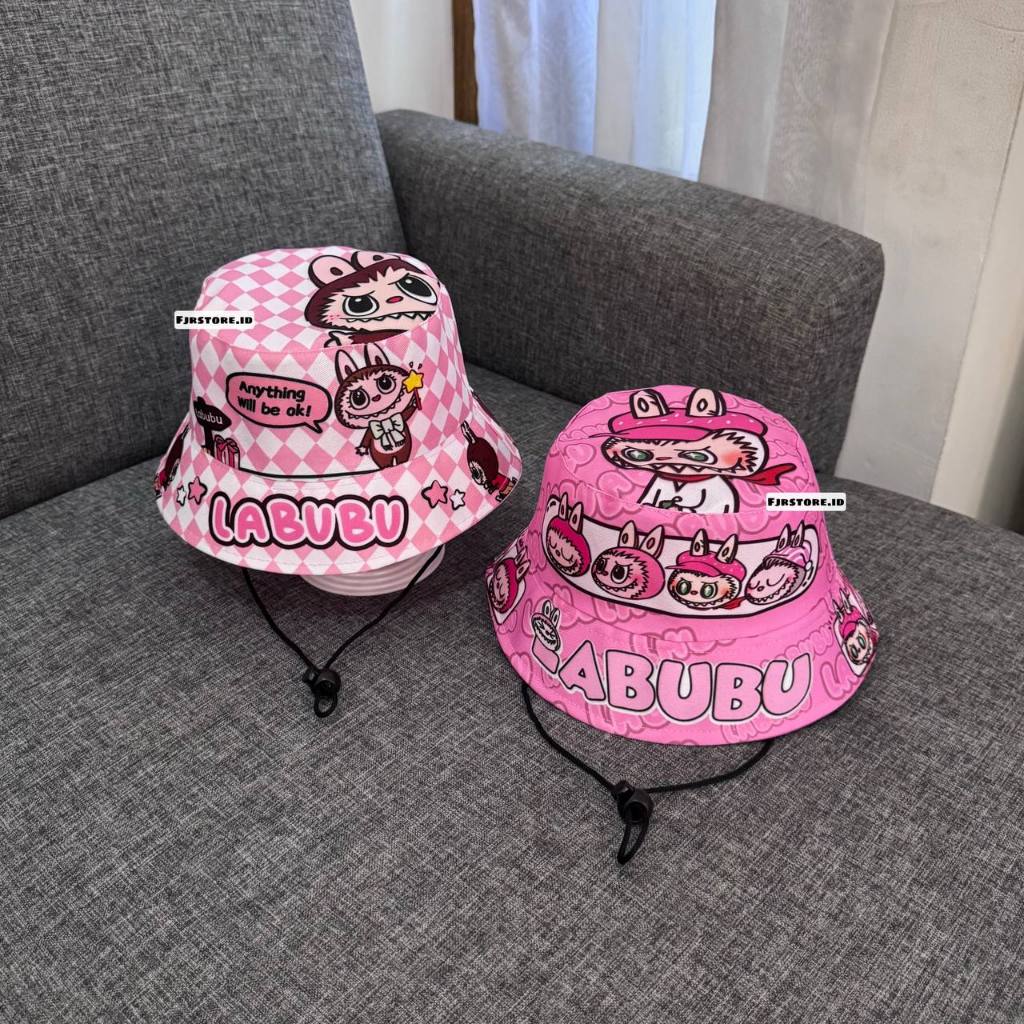 Topi Bucket Anak Perempuan Motif Labubu Topi Anak Cewek Kekinian