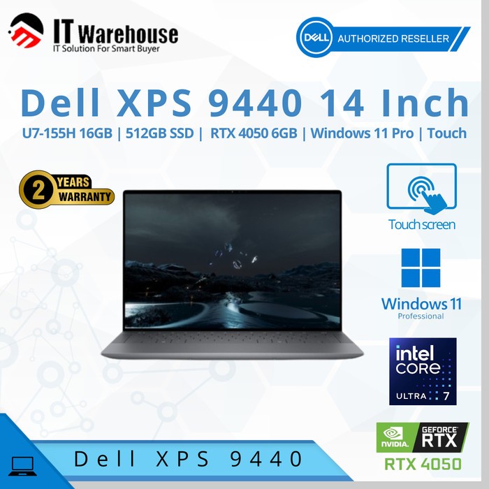 Dell XPS 9440 U7-155H/16GB/512GB SSD/RTX 4050 6GB/Windows 11 Pro/Touch