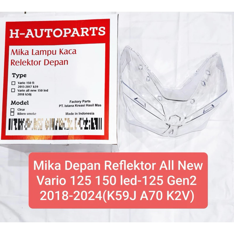 MIKA DEPAN VARIO 125 150 new 2018-2025 KACA LAMPU DEPAN VARIO MIKA LAMPU VARIO 125 new