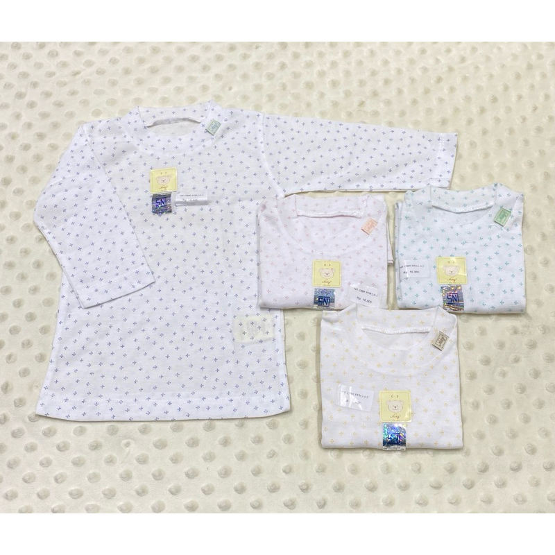 Nary Baju anak Lengan Panjang Putih Motif