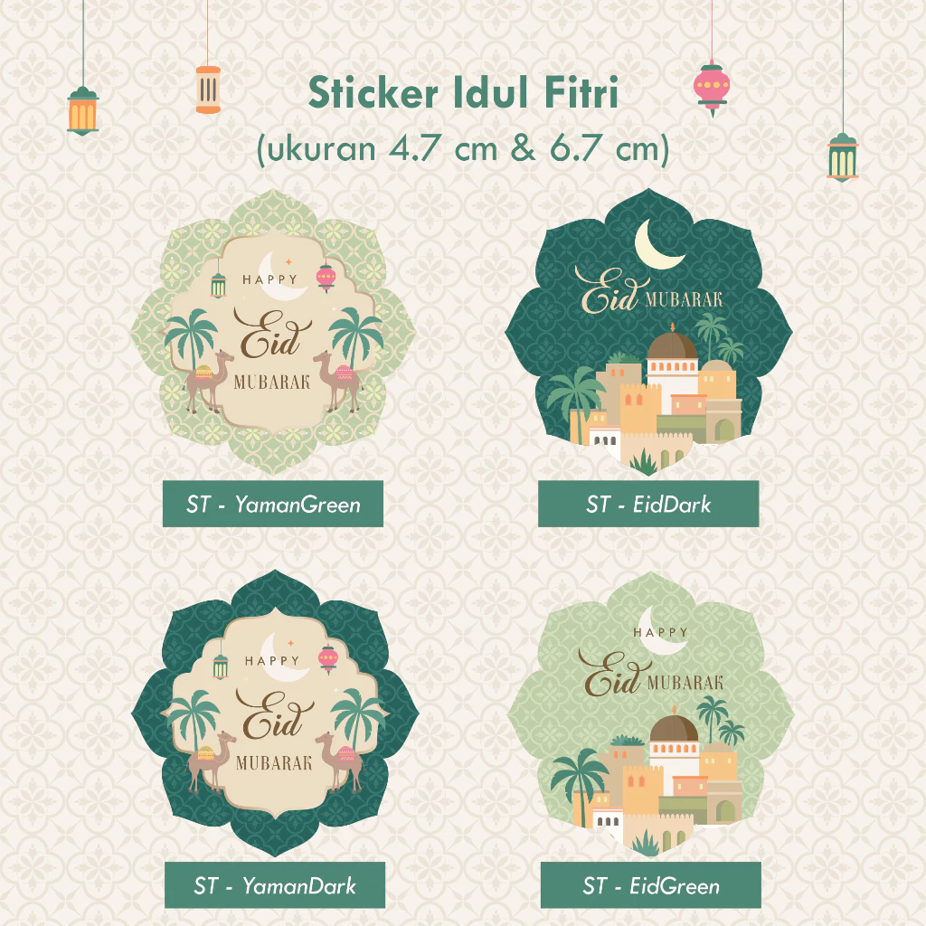 

25 Pcs Sticker Toples Idul Fitri Lebaran