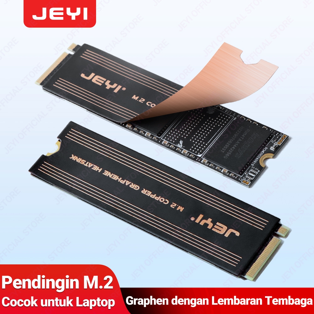 JEYI Graphene M.2 SSD Heatsink, Design Pendingin Radiator Foil Grafena dan Tembaga Dua-Lapis untuk L