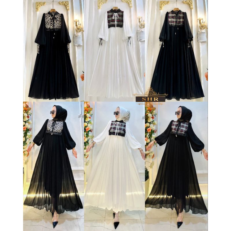 NEW MIDI DRESS ZEBRA AND KOTAK 100% ORI SHR