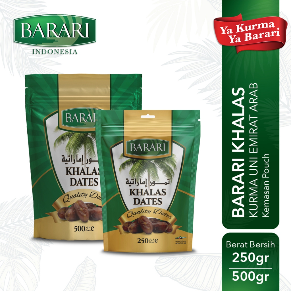 

BARARI Khalas Pouch Kurma Emirat Premium Dates High Quality Tekstur Legit dan Manis