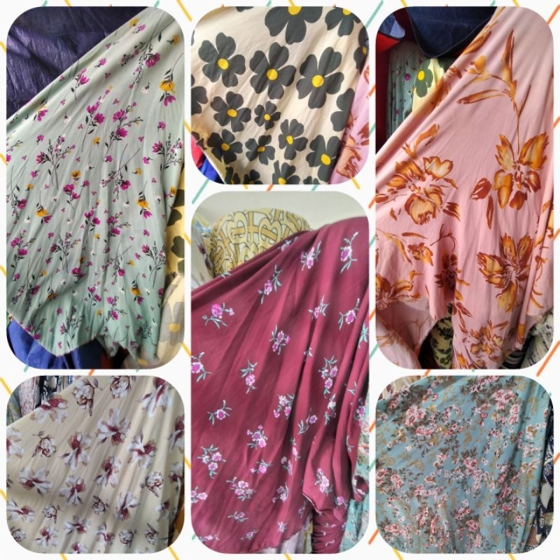 kain rayon motif bunga viscose premium