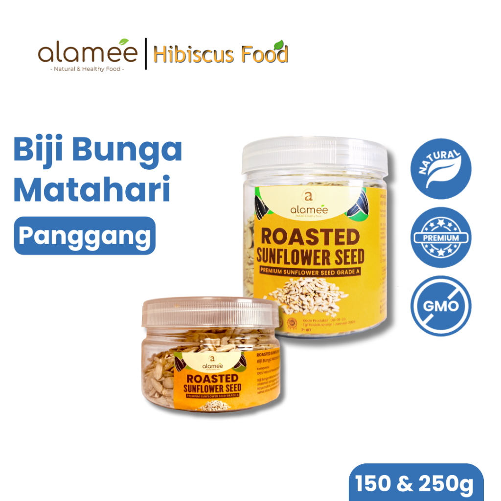 

ALAMEE Roasted Sunflower Seed Biji Bunga Matahari Kupas Oven Biji Kuaci Panggang PREMIUM 250gr 125gr fresh and natural