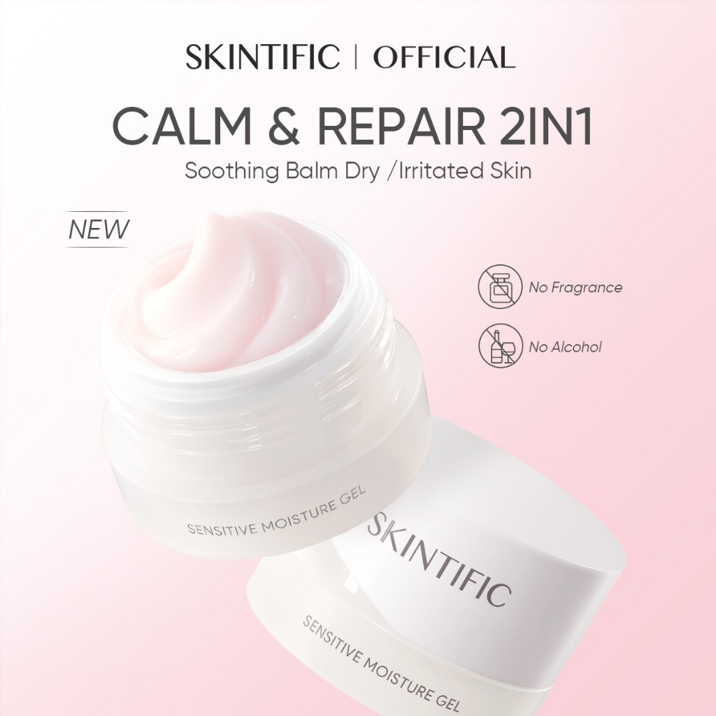 SKINTIFIC - CALM&REPAIR GEL Vitamin B12 + Soothing Balm 40ml*2 - Krim Kulit Kering/ Iritasi Ringan W