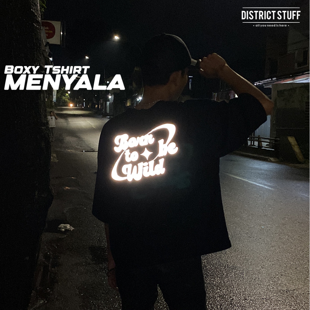 Kaos Boxy Reflektif Wild Tshirt Boxy Menyala Dalam Gelap Pria Wanita Premium