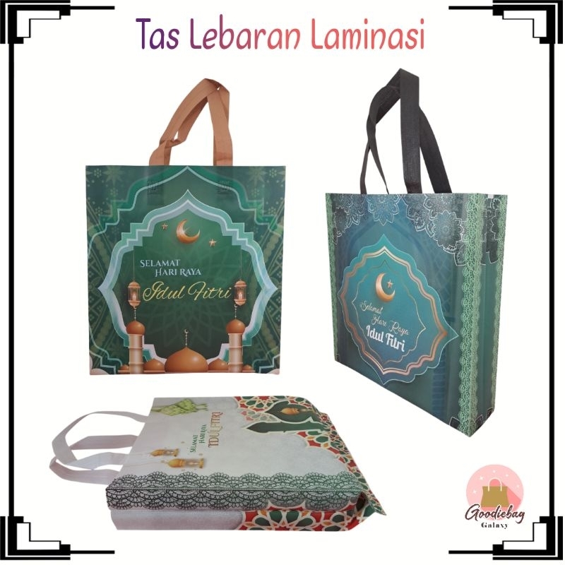 

Goodiebag tas sablon idul fitri lebaran(6 pcs) bahan laminasi tas lebaran hampers bingkisan hadiah souvenir parcel murah idul fitri goodiebaggalaxy