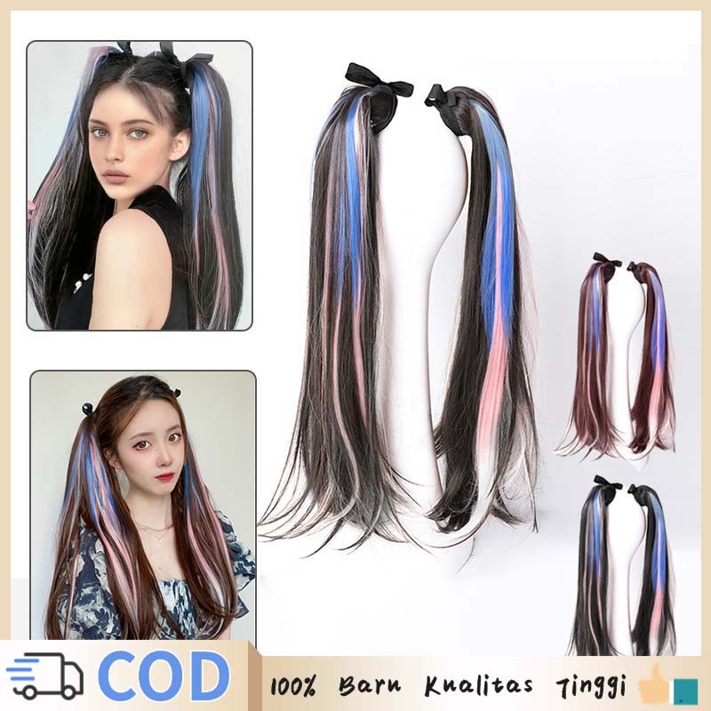 Wig Ekor Kuda Wig Ponitail Rambut Palsu Ekor Kuda Berwarna-warni Wig Rambut Wanita