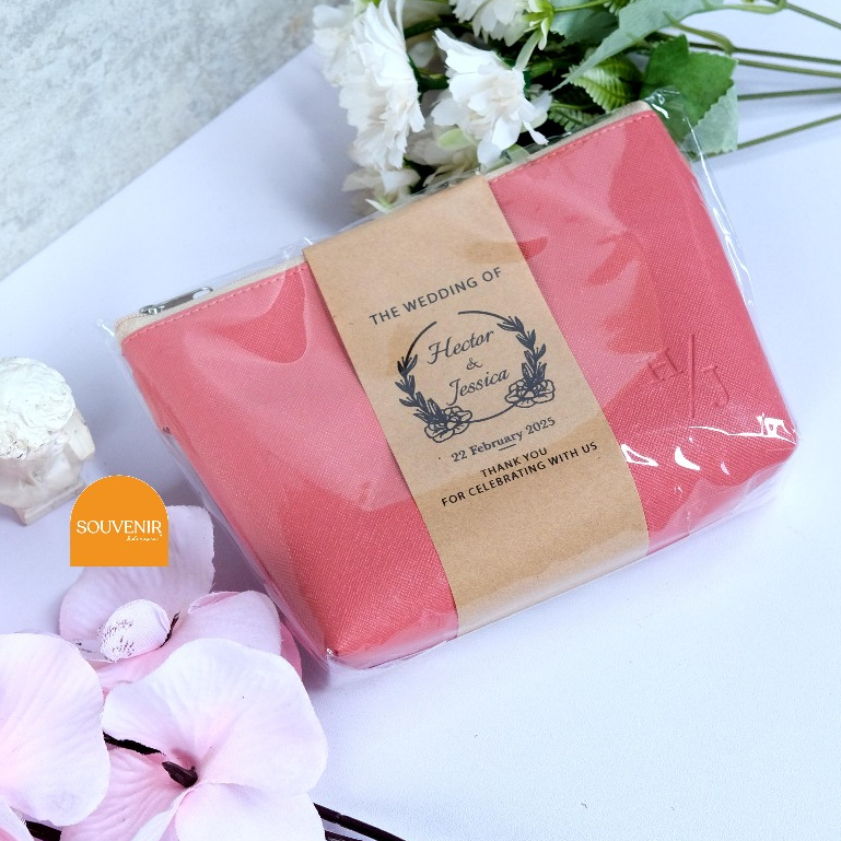 Souvenir Pernikahan Pouch Zipper Duduk Kemasan Standart Souvenir Nikah Souvenir Custom
