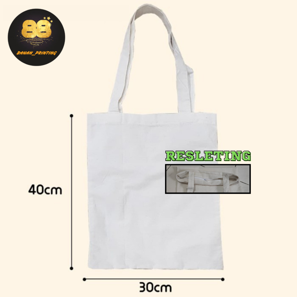 Tas Blacu Polos 30x40 Resleting Totebag
