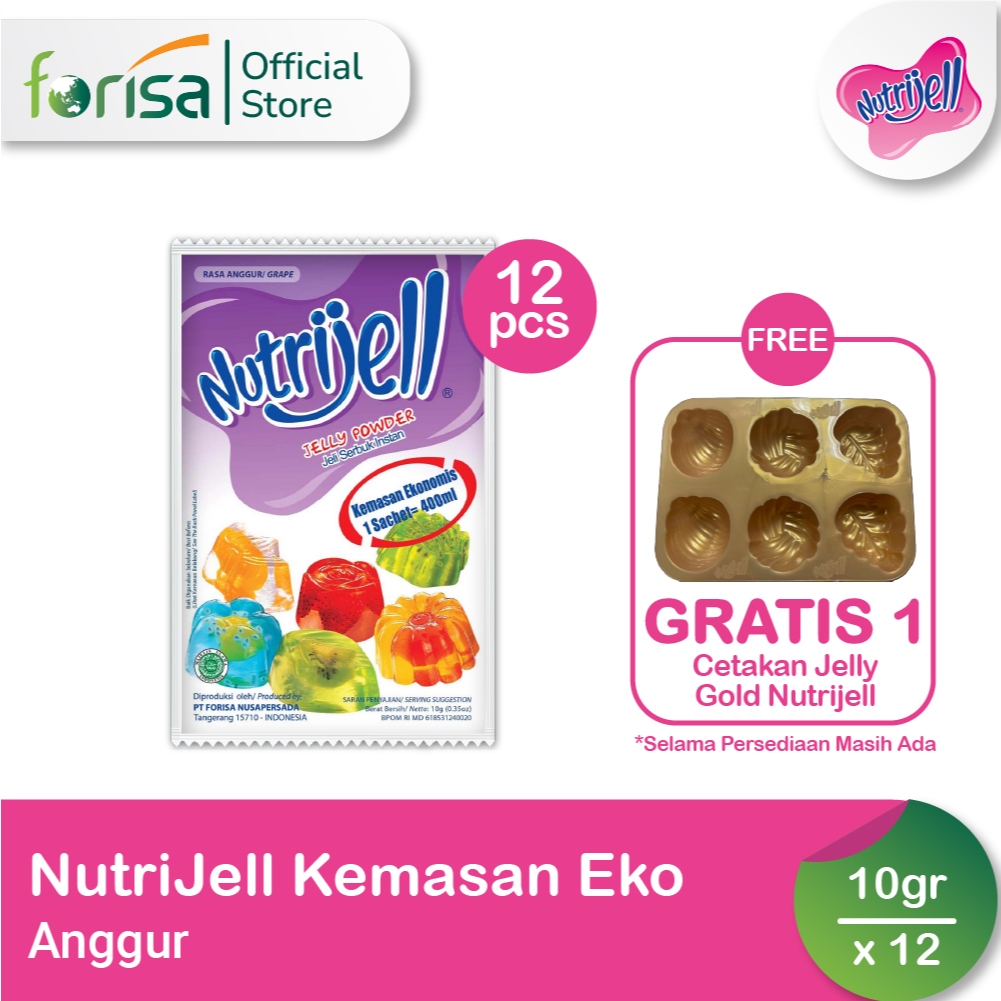 

Nutrijell Ekonomi Rasa Anggur 10 gr 12 Pcs Free Cetakan Gold