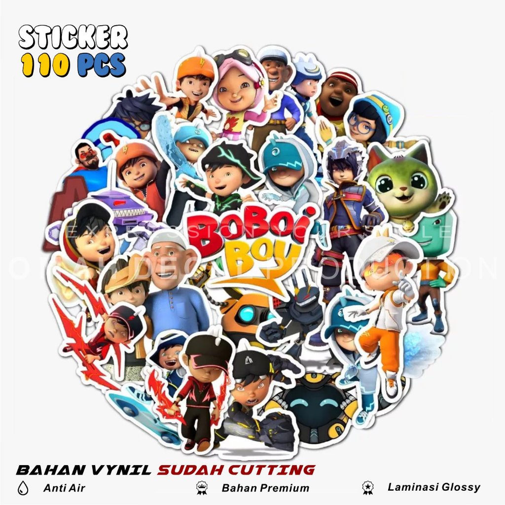 

STICKER AESTHETIC BOBOIBOY STIKER PAPA ZOLA ANTI AIR UNTUK LAPTOP CASE HP HELM STICKER CASE