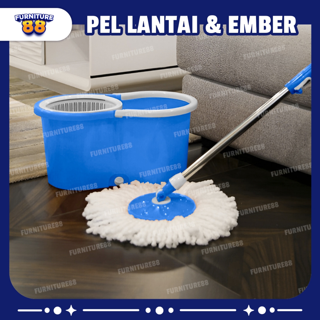 RB Spin Mop Alat Pel Lantai Set Ember Pengering Putar Rotary Mop Super Mop - Furnitur88