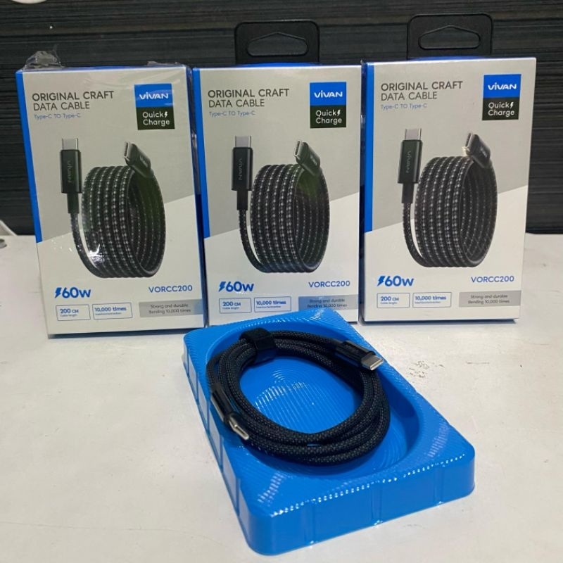 VIVAN VORCC200 ORIGINAL CRAFT DATA CABLE Type-C To Type-C 60W 200Cm