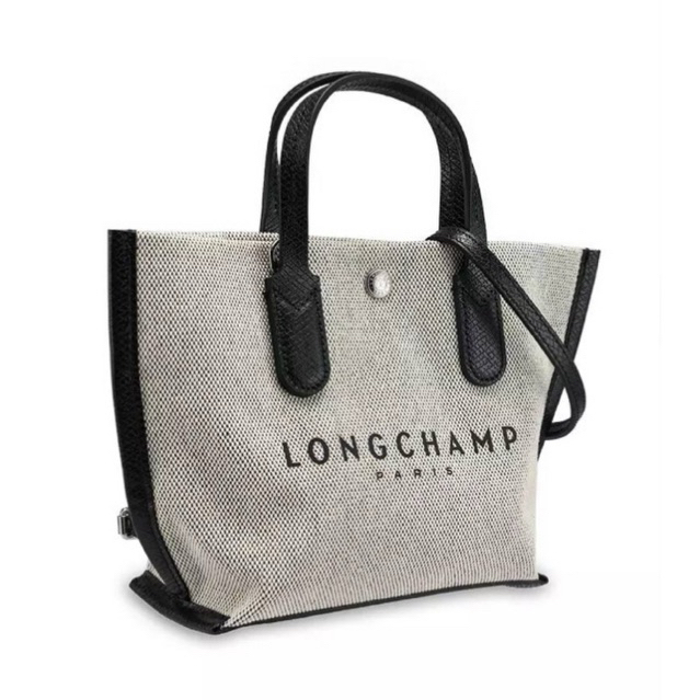 LC XS Roseau Crossbody Greggio Canvas Ecru Black