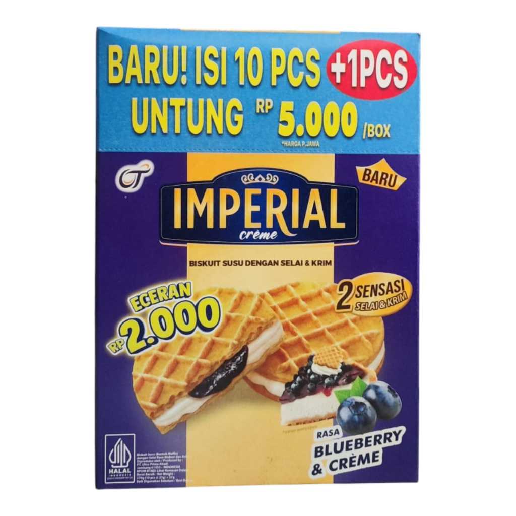 

Imperial Creme Biskuit Susu Dengan Selai Dan Krim Isi 10 + Gratis 1 Nisadkc