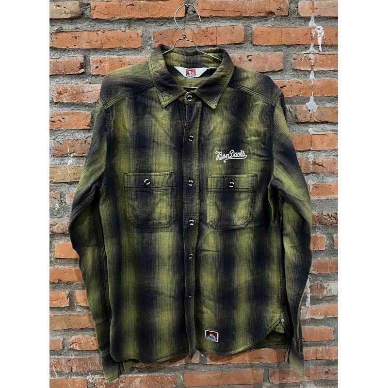 Ben-Davis Kemeja Denim Hijau Hitam Coklat