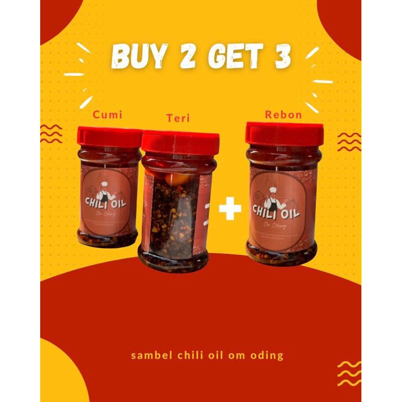 

BELI 2 DAPET 3 I SAMBAL CHILI OIL CUMI, TERI, REBON