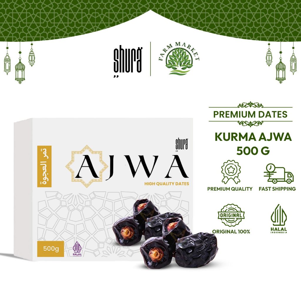 

Shura Kurma Ajwa 500gr Kurma Nabi Premium Original High Quality