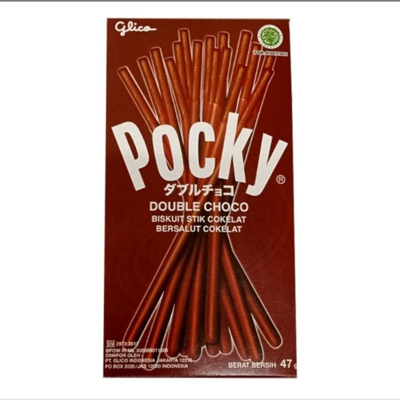 

Pocky Double Choco Biskuit Stik Cokelat Bersalut Cokelat 47 g