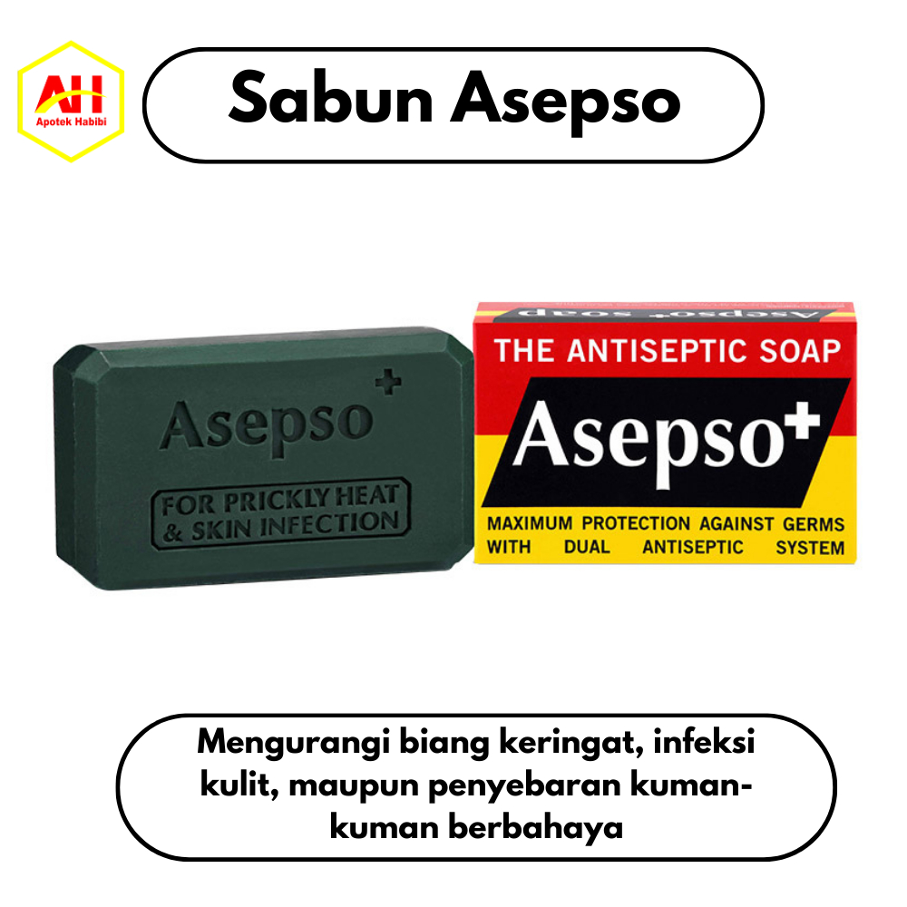 Asepso/Asepso+ - Sabun Antiseptik/Sabun Mandi Asepso sabun mandi Gatal Panu Kudis Kurap Kulit Lembut