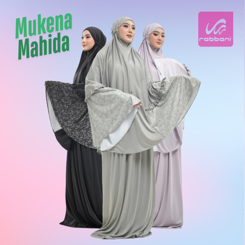Mukena Rabbani Sabira - Mukena Dewasa Bahan hyget Mix Motif Rabbani Ori Lembut Lentur Elastis Mukena