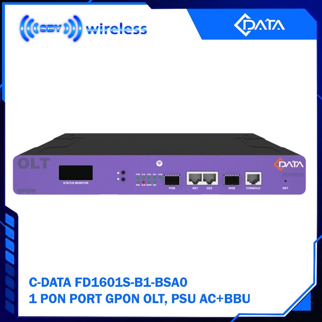 C-DATA FD1601S-B1 GPON OLT (Non SFP) 1PON 2GE 1 SFP+ cdata fd1601B1 uplink 2xge 1sfp+