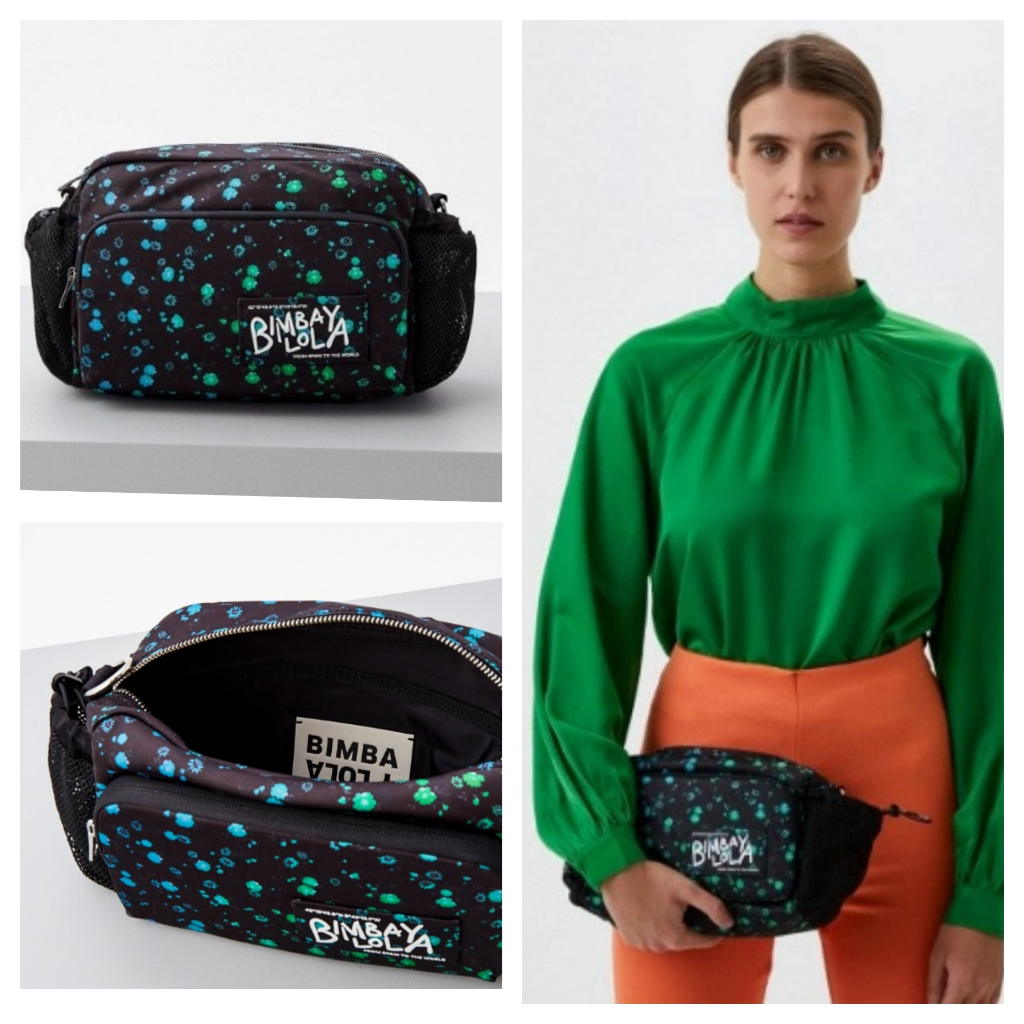 Tas BYL Pocket Medium Crossbody Rainbow Flower Black 25x18x10cm