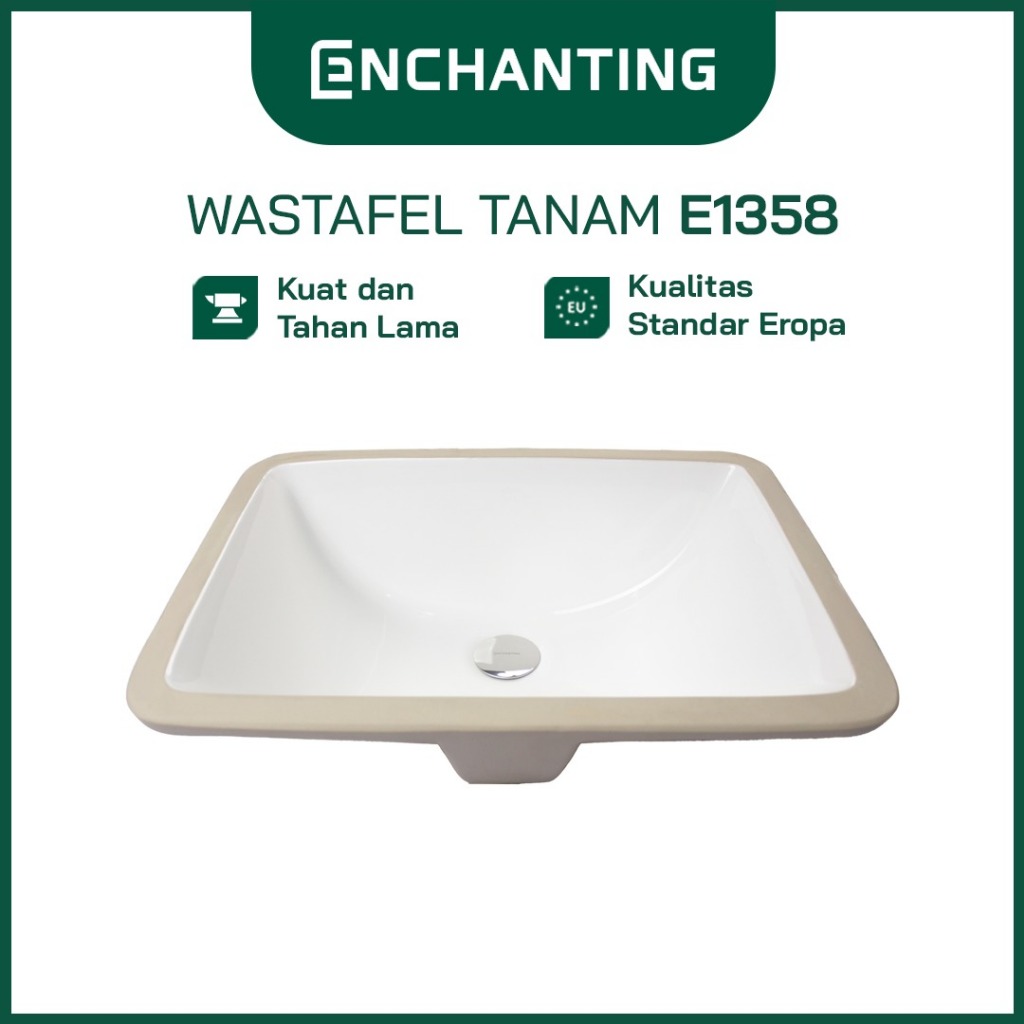 ENCHANTING Wastafel Tanam Meja UnderMount Washtafel Kamar Mandi Cuci Tangan under mount Putih Modern