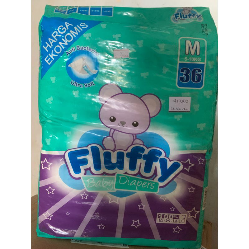 Popok Bayi Pampers Fluffy Tipe Perekat Size M Isi 36 - Diskon Sale Cuci Gudang