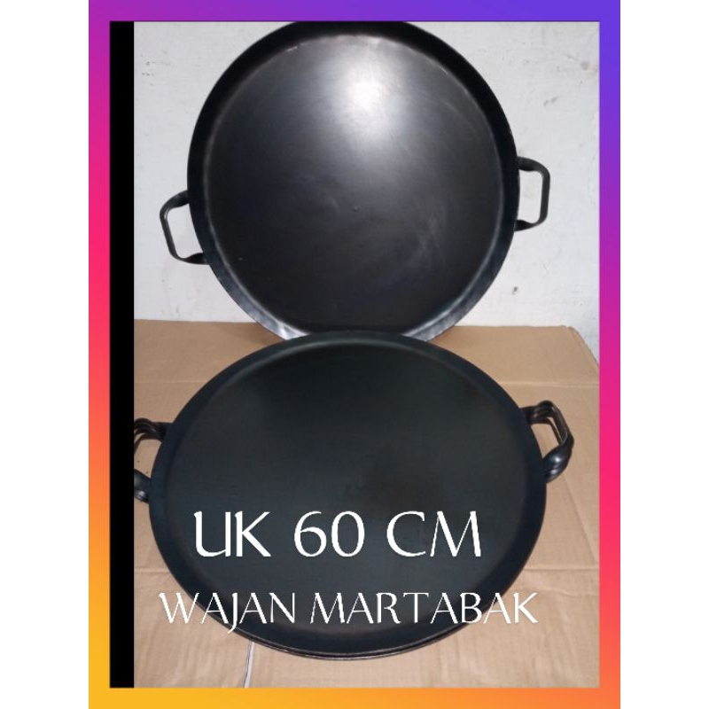 Wajan Baja Datar Bulat 30 40 50 cm untuk Martabak, Roti, Kebab, dan Pemanggangan Daging